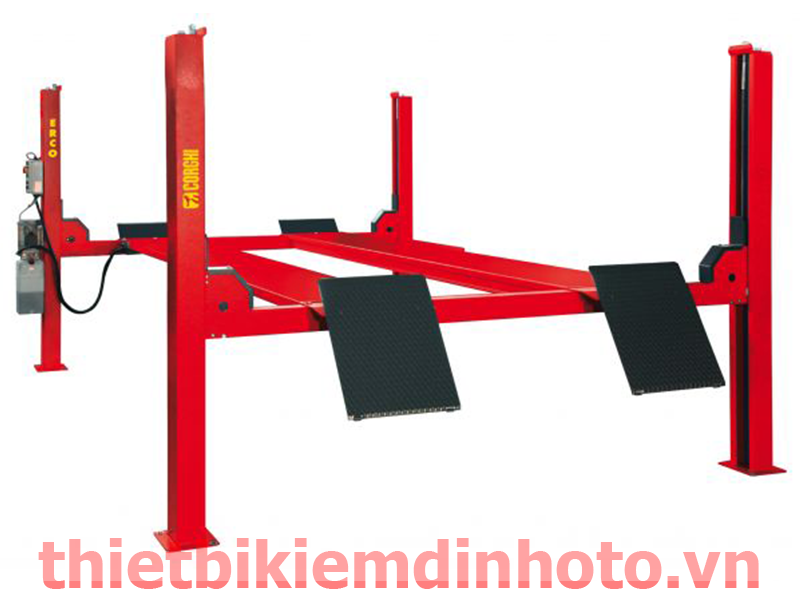 cầu nâng 4 trụ, dàn nâng 4 trụ, thiết bị nâng hạ ô tô, bàn nâng 4 trụ